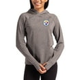 thumbnail image 1 of Women's Cutter & Buck Heather Charcoal Pittsburgh Steelers Primary Logo Adapt Knit Recycled Raglan Pullover Hoodie, 1 of 2