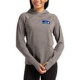 thumbnail image 1 of Women's Cutter & Buck Heather Charcoal Seattle Seahawks Throwback Logo Adapt Knit Recycled Raglan Pullover Hoodie, 1 of 2