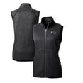 thumbnail image 1 of Women's Cutter & Buck Heather Charcoal Stephen F Austin Lumberjacks Mainsail Basic Sweater-Knit Full-Zip Vest, 1 of 3