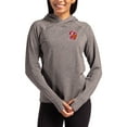 thumbnail image 1 of Women's Cutter & Buck Heather Charcoal Tampa Bay Buccaneers Throwback Logo Adapt Knit Recycled Raglan Pullover Hoodie, 1 of 2