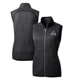 thumbnail image 1 of Women's Cutter & Buck Heather Charcoal Utah State Aggies Mainsail Basic Sweater-Knit Full-Zip Vest, 1 of 3