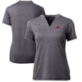 thumbnail image 1 of Women's Cutter & Buck Heather Charcoal Wisconsin Badgers Forge Blade V-Neck Top, 1 of 3