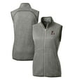 thumbnail image 1 of Women's Cutter & Buck Heather Gray Arkansas Razorbacks Mainsail Basic Sweater-Knit Full-Zip Vest, 1 of 3