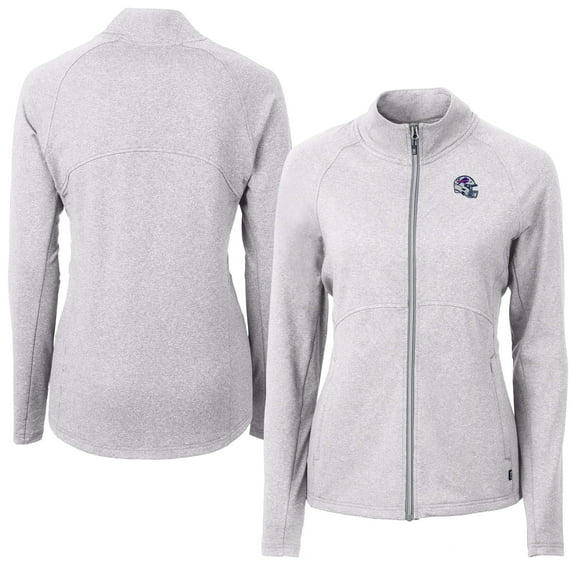 Women's Cutter & Buck Heather Gray Buffalo Bills Adapt Eco Knit Heather Full-Zip Jacket