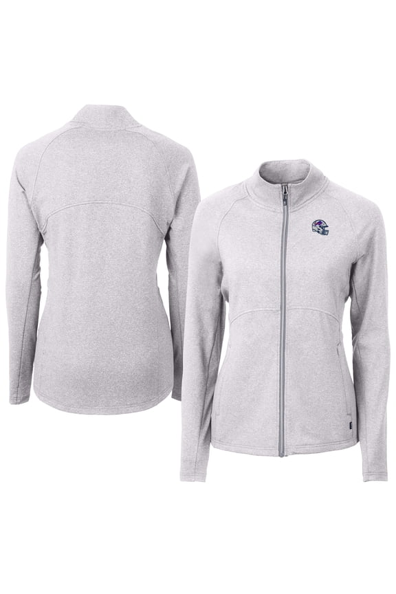 Women's Cutter & Buck Heather Gray Buffalo Bills Adapt Eco Knit Heather Full-Zip Jacket