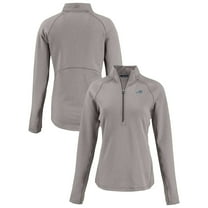 Women's Cutter & Buck Heather Gray Buffalo Bills  Peshastin Eco Fleece Recycled Tri-Blend Raglan Half-Zip Jacket