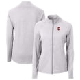 thumbnail image 1 of Women's Cutter & Buck  Heather Gray Cleveland Guardians Adapt Eco Knit Raglan Full-Zip Jacket, 1 of 3