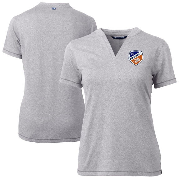 Women's-Cutter & Buck Heather Gray FC Cincinnati Forge Heather Stretch Blade Top