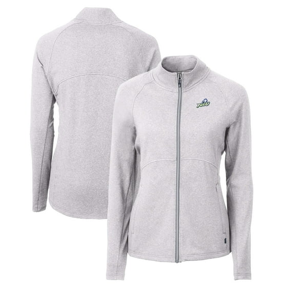 Women's Cutter & Buck Heather Gray Florida Gulf Coast Eagles Adapt Eco Knit Heather Recycled Full-Zip Jacket