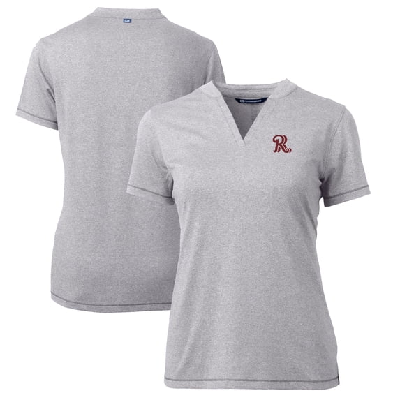 Women's Cutter & Buck Heather Gray Frisco RoughRiders Forge DryTec Heathered Stretch Blade Top