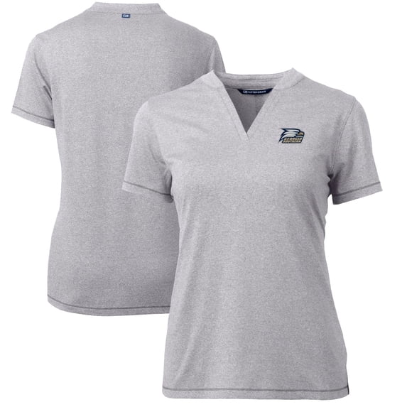 Women's Cutter & Buck Heather Gray Georgia Southern Eagles Forge Blade V-Neck Top