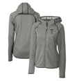 thumbnail image 1 of Women's Cutter & Buck Heather Gray Georgia Tech Yellow Jackets Mainsail Sweater-Knit Full-Zip Hoodie, 1 of 3