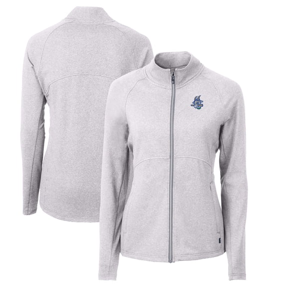 Women's Cutter & Buck Heather Gray Hartford Yard Goats Adapt Eco Knit Heather Recycled Full-Zip Jacket