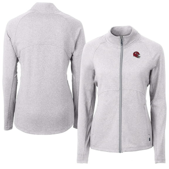 Women's Cutter & Buck Heather Gray Kansas City Chiefs Adapt Eco Knit Heather Full-Zip Jacket