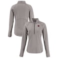 thumbnail image 1 of Women's Cutter & Buck Heather Gray Kansas City Chiefs  Peshastin Eco Fleece Recycled Tri-Blend Raglan Half-Zip Jacket, 1 of 3