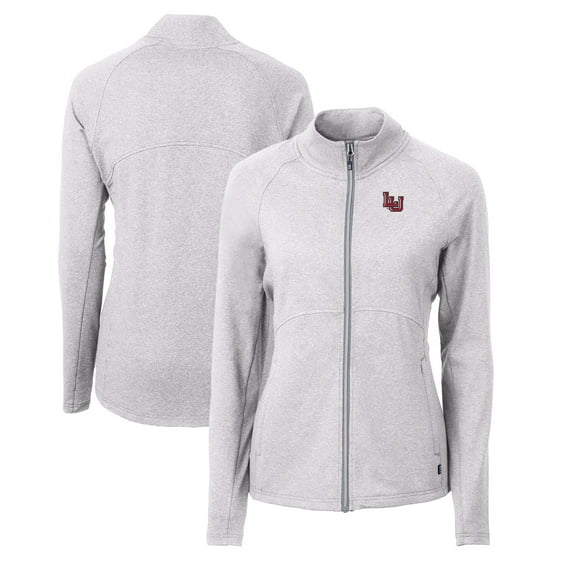 Women's Cutter & Buck Heather Gray Lamar Cardinals Adapt Eco Knit Heather Recycled Full-Zip Jacket