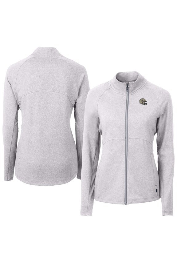 Women's Cutter & Buck Heather Gray New Orleans Saints Adapt Eco Knit Heather Full-Zip Jacket