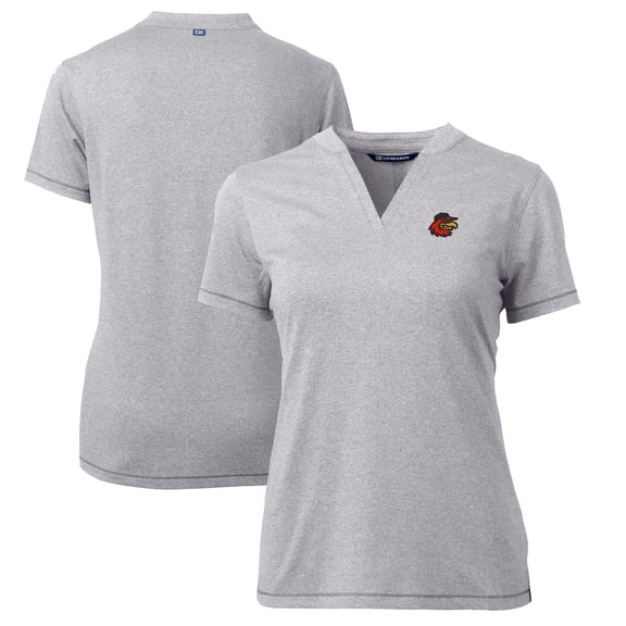 Women's Cutter & Buck Heather Gray Rochester Red Wings Forge DryTec Heathered Stretch Blade Top