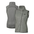 thumbnail image 1 of Women's Cutter & Buck  Heather Gray Rocket City Trash Pandas Mainsail Sweater Knit Asymmetrical Full-Zip Vest, 1 of 3
