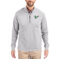 thumbnail image 1 of Women's-Cutter & Buck  Heather Gray South Florida Bulls Adapt Eco Knit Stretch Recycled DryTec Raglan Quarter-Zip, 1 of 2