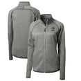 thumbnail image 1 of Women's Cutter & Buck Heather Gray Utah State Aggies Mainsail Sweater-Knit Full-Zip Jacket, 1 of 3