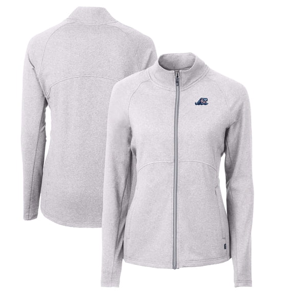 Women's Cutter & Buck Heather Gray West Michigan Whitecaps Adapt Eco Knit Heather Recycled Full-Zip Jacket