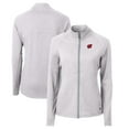 thumbnail image 1 of Women's Cutter & Buck  Heather Gray Wisconsin Badgers Adapt Eco Knit Heather Recycled Full-Zip Jacket, 1 of 3