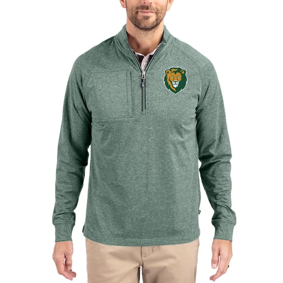 Women's-Cutter & Buck Heather Green Southeastern Louisiana Lions Adapt Eco Knit Stretch Recycled DryTec Raglan