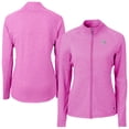 thumbnail image 1 of Women's Cutter & Buck  Heather Light Pink Chicago Cubs Raglan Adapt Eco Knit Heather Recycled Full-Zip Jacket, 1 of 3