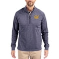 thumbnail image 1 of Women's-Cutter & Buck  Heather Navy Cal Bears Adapt Eco Knit Stretch Recycled DryTec Raglan Quarter-Zip Pullover, 1 of 2
