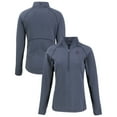 thumbnail image 1 of Women's Cutter & Buck Heather Navy Detroit Lions Americana Peshastin Eco Fleece Recycled Tri-Blend Raglan Half-Zip, 1 of 3