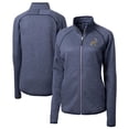 thumbnail image 1 of Women's Cutter & Buck  Heather Navy ETSU Buccaneers Vault Mainsail Sweater-Knit Full-Zip Jacket, 1 of 3