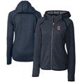 thumbnail image 1 of Women's Cutter & Buck  Heather Navy Greenville Drive Mainsail Sweater Knit Raglan Full-Zip Hoodie, 1 of 3