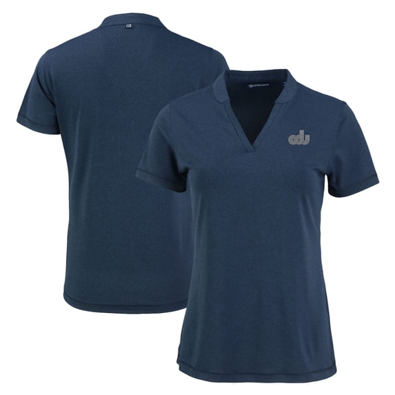 Women's Cutter & Buck Heather Navy Old Dominion Monarchs Vintage Logo Forge Heathered Stretch Blade Top