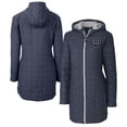 thumbnail image 1 of Women's Cutter & Buck  Heather Navy Philadelphia Union Rainier PrimaLoft- Eco Insulated Hooded Full-Zip Long Coat, 1 of 3