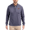 thumbnail image 1 of Women's-Cutter & Buck  Heather Navy Texas Longhorns Adapt Eco Knit Stretch Recycled DryTec Raglan Quarter-Zip Pullover, 1 of 2