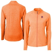 Women's Cutter & Buck Heather Orange Denver Broncos Adapt Eco Knit Heather Full-Zip Jacket