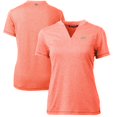 thumbnail image 1 of Women's Cutter & Buck Heather Orange Oklahoma State Cowboys Forge Blade V-Neck Top, 1 of 3