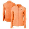 thumbnail image 1 of Women's Cutter & Buck Heather Orange Syracuse Orange Vault Adapt Eco Knit Heather Recycled Full-Zip Jacket, 1 of 3