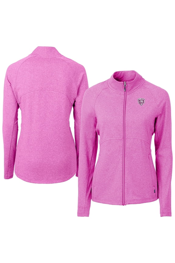 Women's Cutter & Buck Heather Pink Chicago Bears Adapt Eco Knit Heather Recycled Full-Zip Jacket