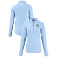 thumbnail image 1 of Women's-Cutter & Buck  Heather Powder Blue Chicago Fire Peshastin Eco Fleece Recycled Half-Zip Top, 1 of 3