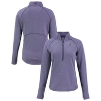 Women's Cutter & Buck Heather Purple Baltimore Ravens  Peshastin Eco Fleece Recycled Tri-Blend Raglan Half-Zip Jacket
