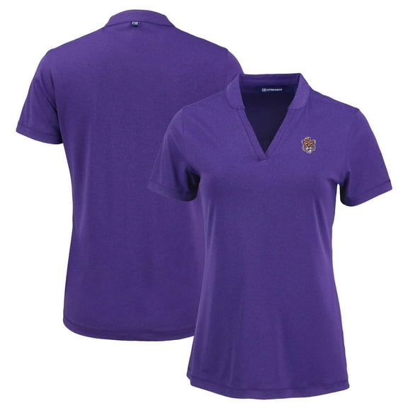 Women's Cutter & Buck Heather Purple LSU Tigers Vintage Logo Forge Heathered Stretch Blade Top