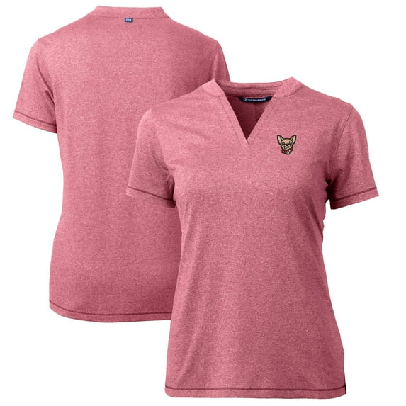Women's Cutter & Buck Heather Red El Paso Chihuahuas Forge DryTec Heathered Stretch Blade Top