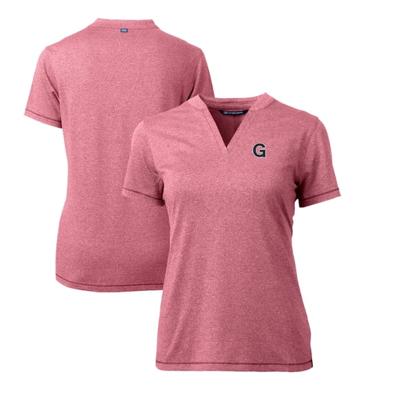 Women's Cutter & Buck Heather Red Gonzaga Bulldogs Forge Stretch Blade V-Neck Top