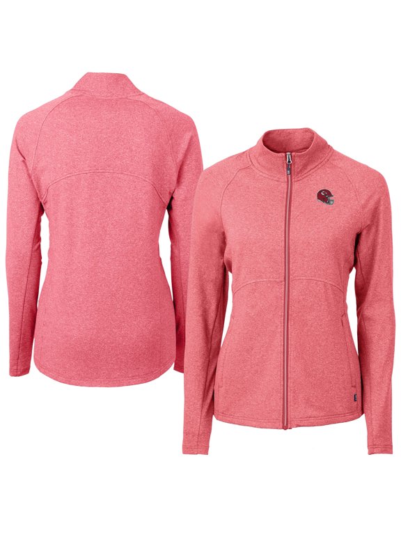 Women's Cutter & Buck Heather Red Kansas City Chiefs Adapt Eco Knit Heather Full-Zip Jacket