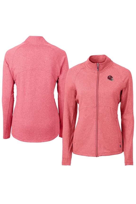 Women's Cutter & Buck Heather Red Kansas City Chiefs Adapt Eco Knit Heather Full-Zip Jacket