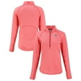 thumbnail image 1 of Women's Cutter & Buck Heather Red Kansas City Chiefs  Peshastin Eco Fleece Recycled Tri-Blend Raglan Half-Zip Jacket, 1 of 3