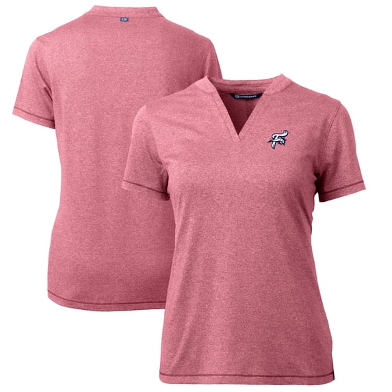 Women's Cutter & Buck Heather Red Reading Fightin Phils Forge DryTec Heathered Stretch Blade Top
