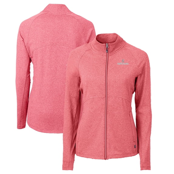 Women's Cutter & Buck Heather Red Santa Clara Broncos Adapt Eco Knit Heather Recycled Full-Zip Jacket